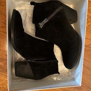 Ivanka Trump Black Suede Zip Up Booties size 8